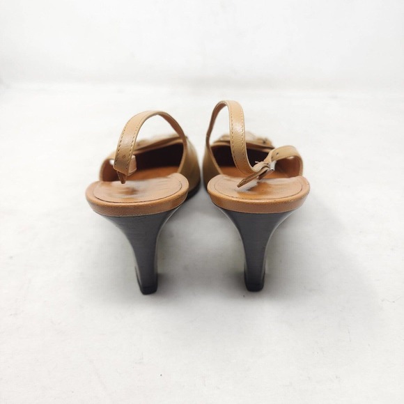 Salvatore Ferragamo Womens Heels Tan Leather Slingback Mule Horsebit Pumps 7.5 - Picture 3 of 12